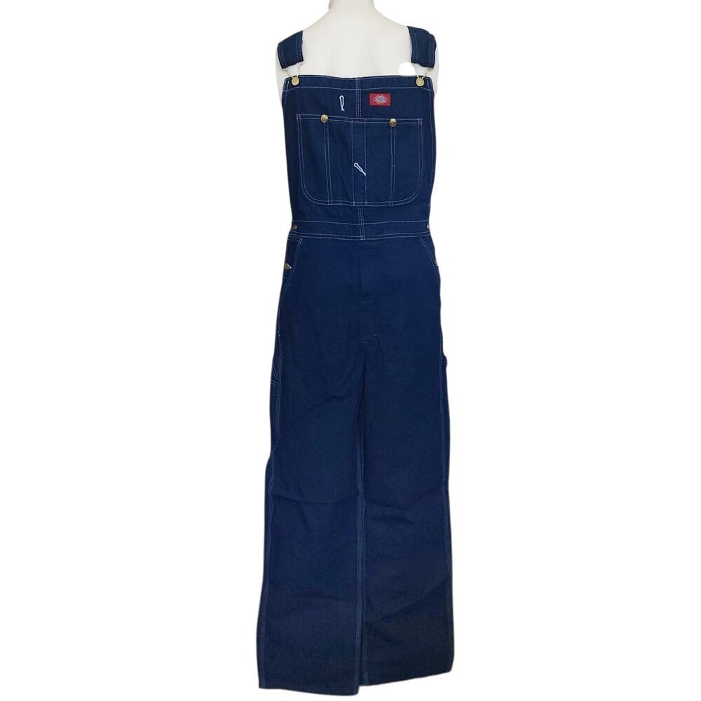DICKIES Regular Fit classic denim bib indigo overalls carpenter Size 32 x 32 NEW